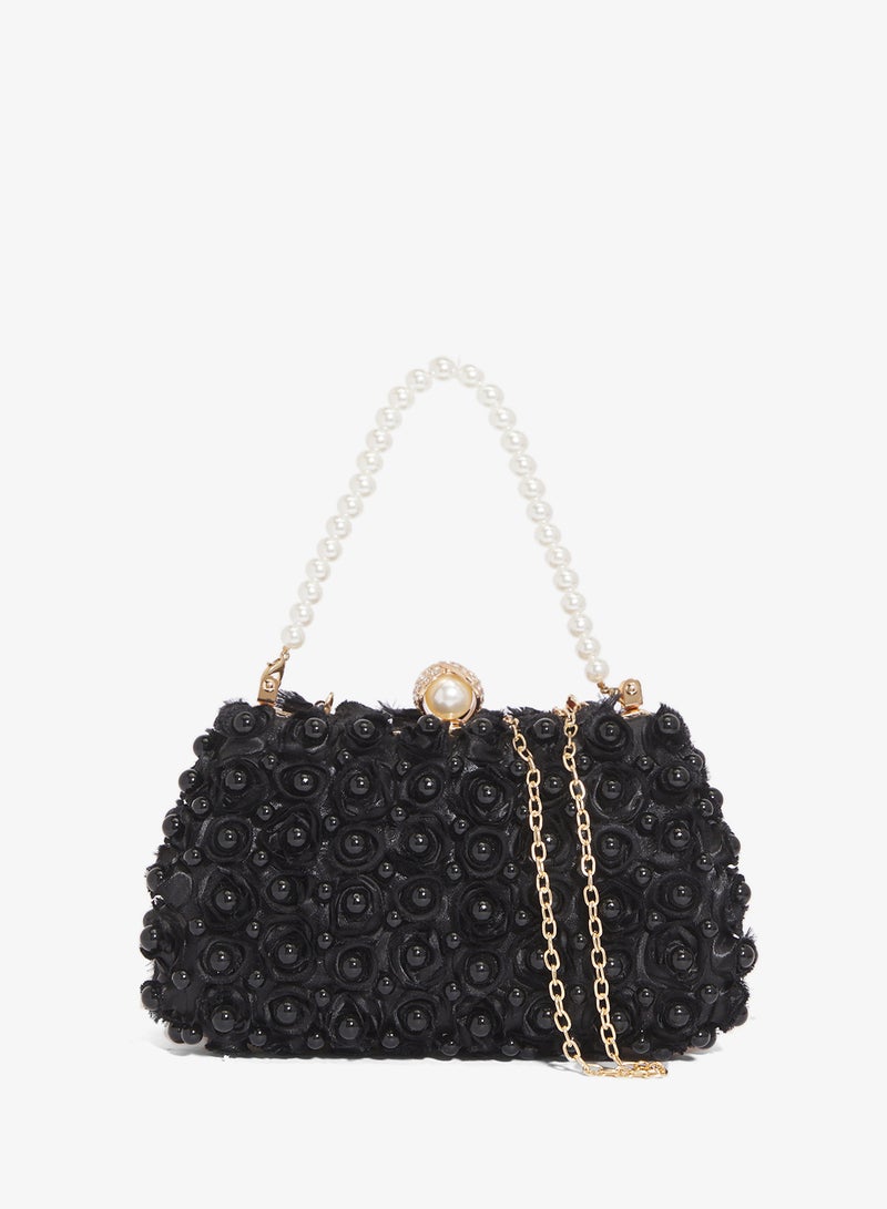 Ella Limited Edition Pearl Detailed Embellished Gold Accent Bag - Image 1